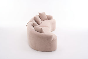 English Elm Sofa Oversized Curved Cloud Comfort Polyester Upholstered Living Room Statement Piece W2231P261452