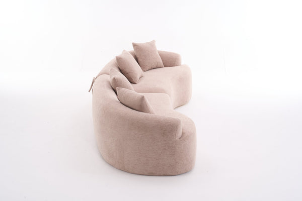 English Elm Sofa Oversized Curved Cloud Comfort Polyester Upholstered Living Room Statement Piece W2231P261452