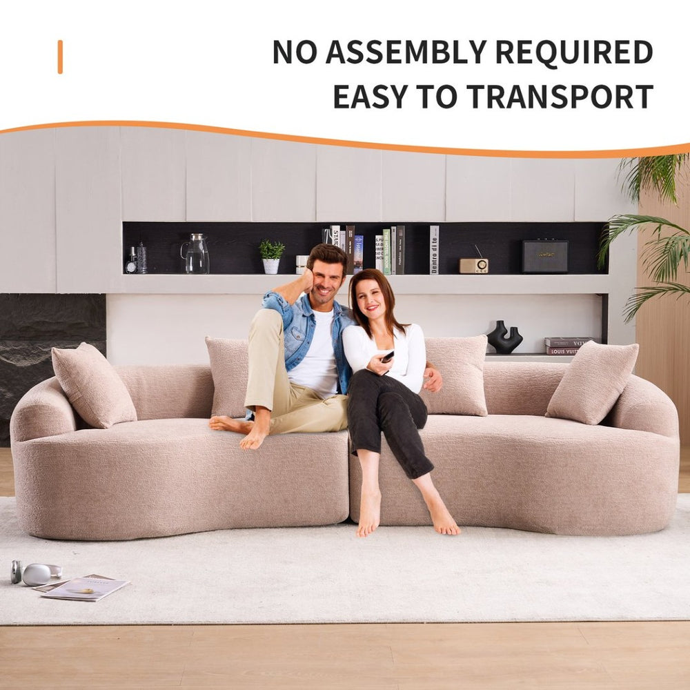 English Elm Sofa Oversized Curved Cloud Comfort Polyester Upholstered Living Room Statement Piece W2231P261452