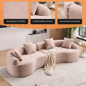 English Elm Sofa Oversized Curved Cloud Comfort Polyester Upholstered Living Room Statement Piece W2231P261452