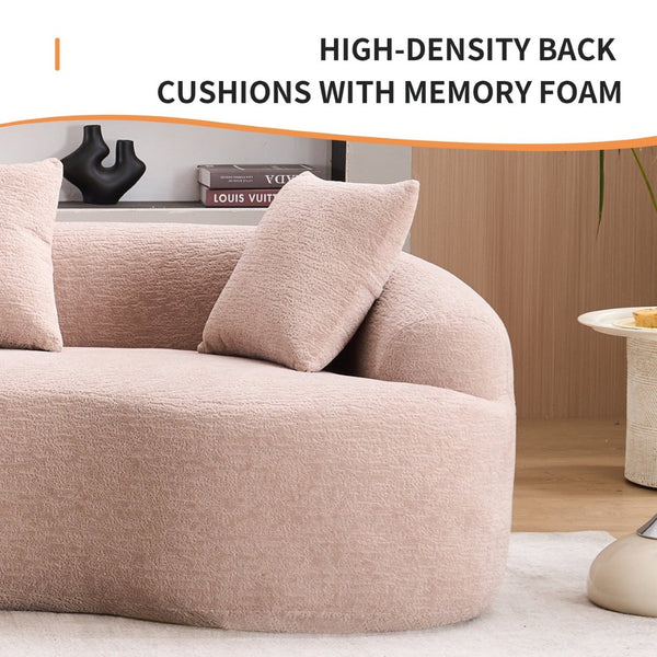 English Elm Sofa Oversized Curved Cloud Comfort Polyester Upholstered Living Room Statement Piece W2231P261452