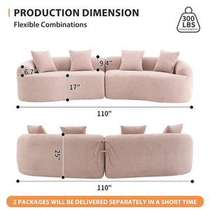English Elm Sofa Oversized Curved Cloud Comfort Polyester Upholstered Living Room Statement Piece W2231P261452