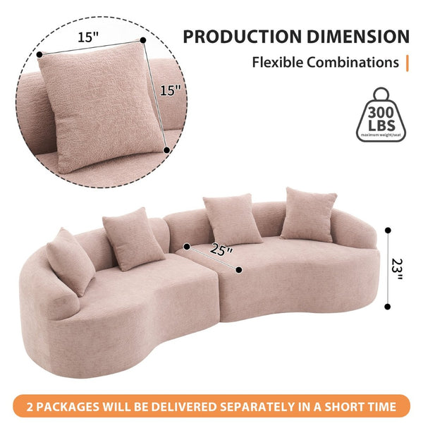 English Elm Sofa Oversized Curved Cloud Comfort Polyester Upholstered Living Room Statement Piece W2231P261452