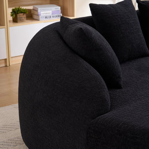 English Elm New Chenille Modular Sectional with Curved Chaise High Density Foam Minimalist Lounge W2231P408692