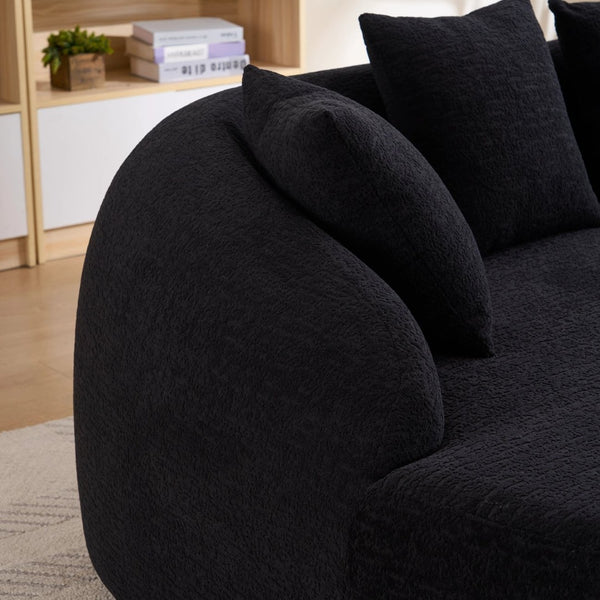 English Elm New Chenille Modular Sectional with Curved Chaise High Density Foam Minimalist Lounge W2231P408692