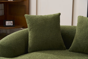 English Elm Old Curved Chenille Loveseat with Spring Cushions No Assembly Required for Apartments W2231P495056