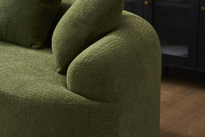 English Elm Old Curved Chenille Loveseat with Spring Cushions No Assembly Required for Apartments W2231P495056