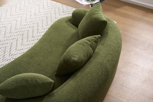 English Elm Old Curved Chenille Loveseat with Spring Cushions No Assembly Required for Apartments W2231P495056