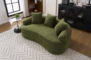 English Elm Old Curved Chenille Loveseat with Spring Cushions No Assembly Required for Apartments W2231P495056