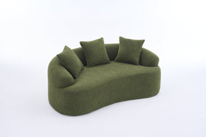 English Elm Old Curved Chenille Loveseat with Spring Cushions No Assembly Required for Apartments W2231P495056