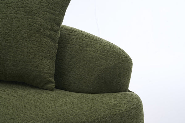 English Elm Old Curved Chenille Loveseat with Spring Cushions No Assembly Required for Apartments W2231P495056
