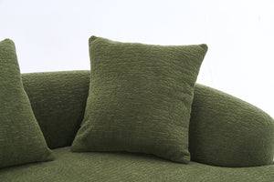 English Elm Old Curved Chenille Loveseat with Spring Cushions No Assembly Required for Apartments W2231P495056