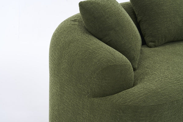 English Elm Old Curved Chenille Loveseat with Spring Cushions No Assembly Required for Apartments W2231P495056