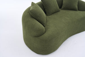 English Elm Old Curved Chenille Loveseat with Spring Cushions No Assembly Required for Apartments W2231P495056