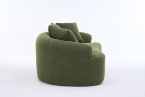 English Elm Old Curved Chenille Loveseat with Spring Cushions No Assembly Required for Apartments W2231P495056