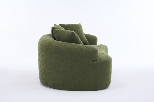 English Elm Old Curved Chenille Loveseat with Spring Cushions No Assembly Required for Apartments W2231P495056
