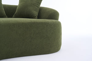 English Elm Old Curved Chenille Loveseat with Spring Cushions No Assembly Required for Apartments W2231P495056