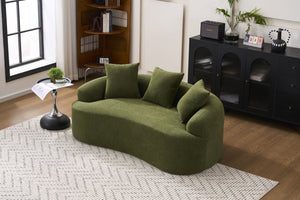 English Elm Old Curved Chenille Loveseat with Spring Cushions No Assembly Required for Apartments W2231P495056