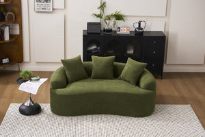 English Elm Old Curved Chenille Loveseat with Spring Cushions No Assembly Required for Apartments W2231P495056