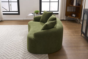 English Elm Old Curved Chenille Loveseat with Spring Cushions No Assembly Required for Apartments W2231P495056