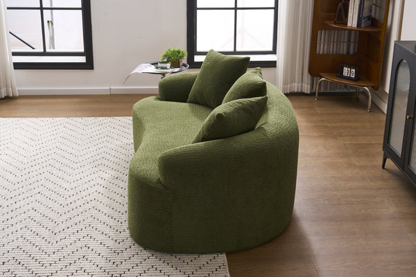 English Elm Old Curved Chenille Loveseat with Spring Cushions No Assembly Required for Apartments W2231P495056