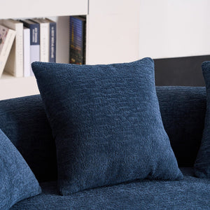 English Elm Old Curved Chenille Loveseat Boneless Foam Sofa for Apartments and Small Living Spaces W2231P495060