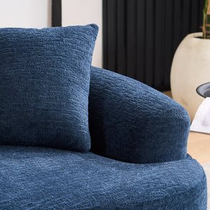 English Elm Old Curved Chenille Loveseat Boneless Foam Sofa for Apartments and Small Living Spaces W2231P495060