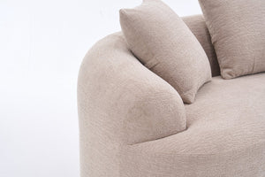 English Elm Old Sku Curved Chenille Loveseat with Foam Support and Three Pillows for Compact Living W2231P495094