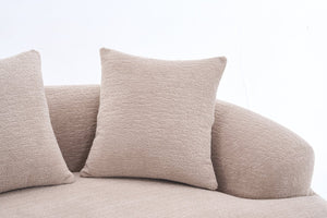 English Elm Old Sku Curved Chenille Loveseat with Foam Support and Three Pillows for Compact Living W2231P495094