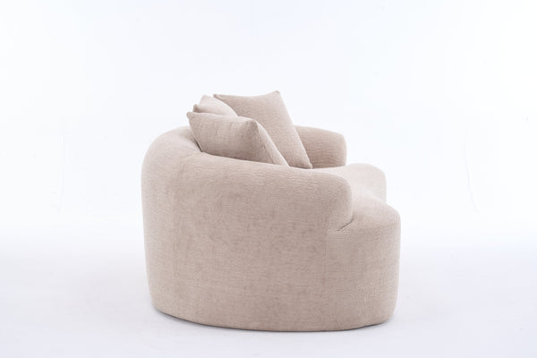 English Elm Old Sku Curved Chenille Loveseat with Foam Support and Three Pillows for Compact Living W2231P495094