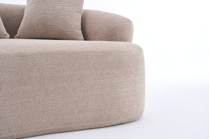 English Elm Old Sku Curved Chenille Loveseat with Foam Support and Three Pillows for Compact Living W2231P495094
