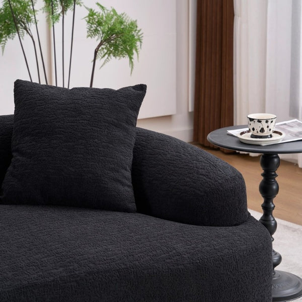 English Elm Ly-025S Curved Chenille Loveseat No Assembly Compact Sofa for Apartments and Small Spaces W2231P504437