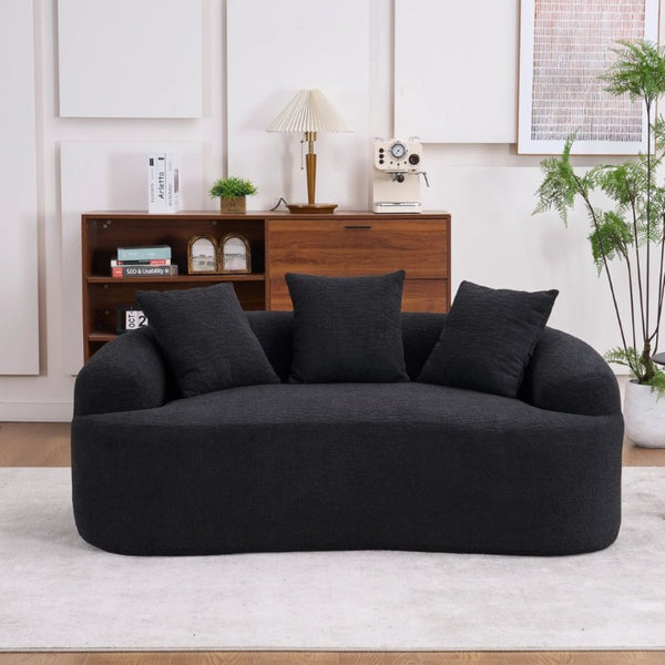 English Elm Ly-025S Curved Chenille Loveseat No Assembly Compact Sofa for Apartments and Small Spaces W2231P504437