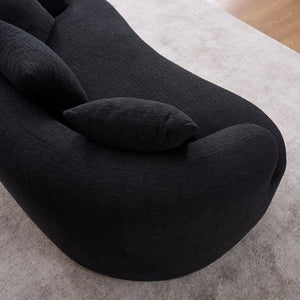 English Elm Ly-025S Curved Chenille Loveseat No Assembly Compact Sofa for Apartments and Small Spaces W2231P504437