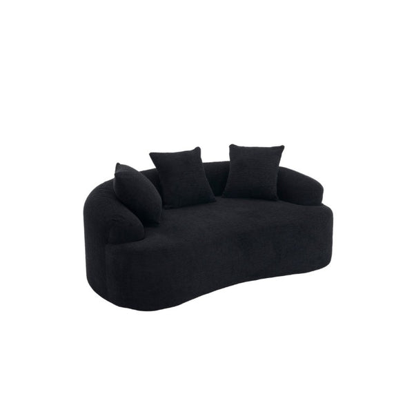 English Elm Ly-025S Curved Chenille Loveseat No Assembly Compact Sofa for Apartments and Small Spaces W2231P504437