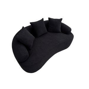 English Elm Ly-025S Curved Chenille Loveseat No Assembly Compact Sofa for Apartments and Small Spaces W2231P504437