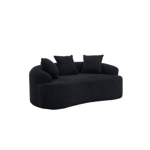 English Elm Ly-025S Curved Chenille Loveseat No Assembly Compact Sofa for Apartments and Small Spaces W2231P504437