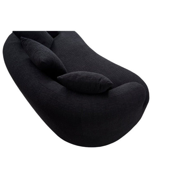 English Elm Ly-025S Curved Chenille Loveseat No Assembly Compact Sofa for Apartments and Small Spaces W2231P504437