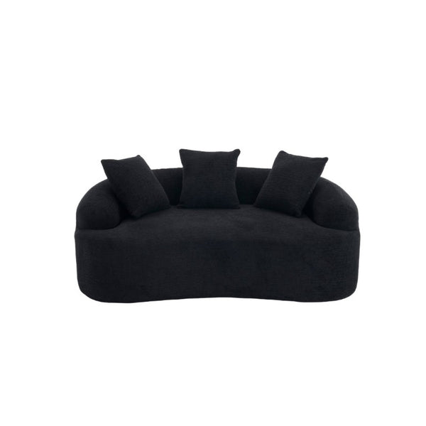 English Elm Ly-025S Curved Chenille Loveseat No Assembly Compact Sofa for Apartments and Small Spaces W2231P504437