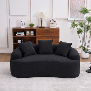 English Elm Ly-025S Curved Chenille Loveseat No Assembly Compact Sofa for Apartments and Small Spaces W2231P504437