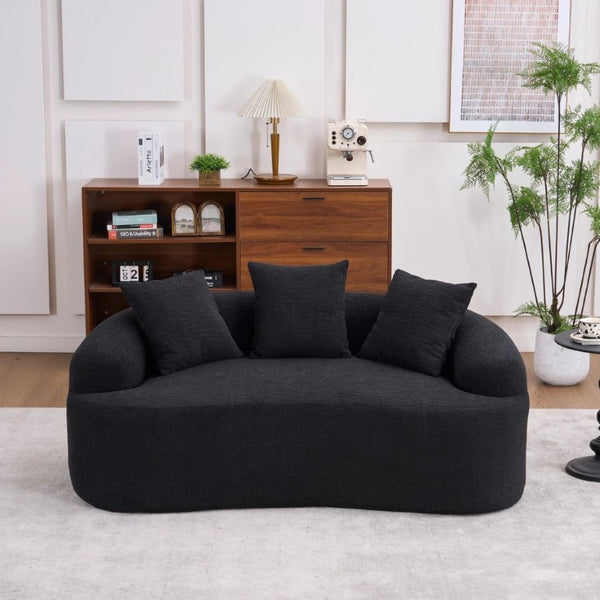 English Elm Ly-025S Curved Chenille Loveseat No Assembly Compact Sofa for Apartments and Small Spaces W2231P504437