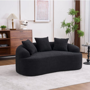 English Elm Ly-025S Curved Chenille Loveseat No Assembly Compact Sofa for Apartments and Small Spaces W2231P504437