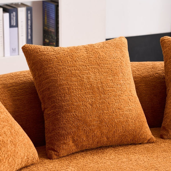 English Elm Old Sku Curved Chenille Loveseat Compact Apartment Sofa with Spring Foam Support 65 Inch W2231P524394
