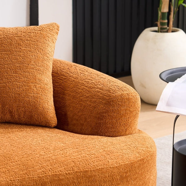 English Elm Old Sku Curved Chenille Loveseat Compact Apartment Sofa with Spring Foam Support 65 Inch W2231P524394