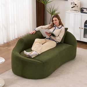 English Elm Old Sku Curved Chenille Chaise Longue Deep Seat Sleeper for Modern Living Spaces W2231P529763