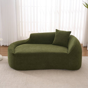English Elm Old Sku Curved Chenille Chaise Longue Deep Seat Sleeper for Modern Living Spaces W2231P529763