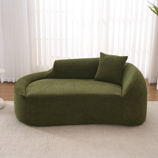 English Elm Old Sku Curved Chenille Chaise Longue Deep Seat Sleeper for Modern Living Spaces W2231P529763