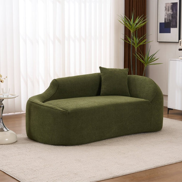 English Elm Old Sku Curved Chenille Chaise Longue Deep Seat Sleeper for Modern Living Spaces W2231P529763