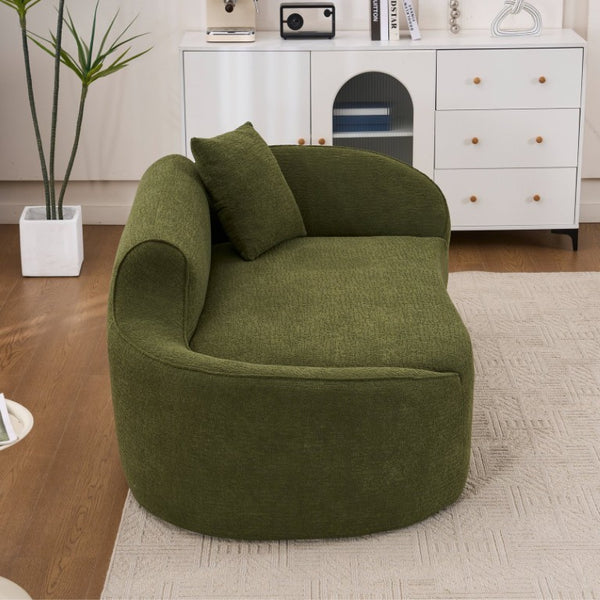 English Elm Old Sku Curved Chenille Chaise Longue Deep Seat Sleeper for Modern Living Spaces W2231P529763