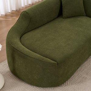 English Elm Old Sku Curved Chenille Chaise Longue Deep Seat Sleeper for Modern Living Spaces W2231P529763